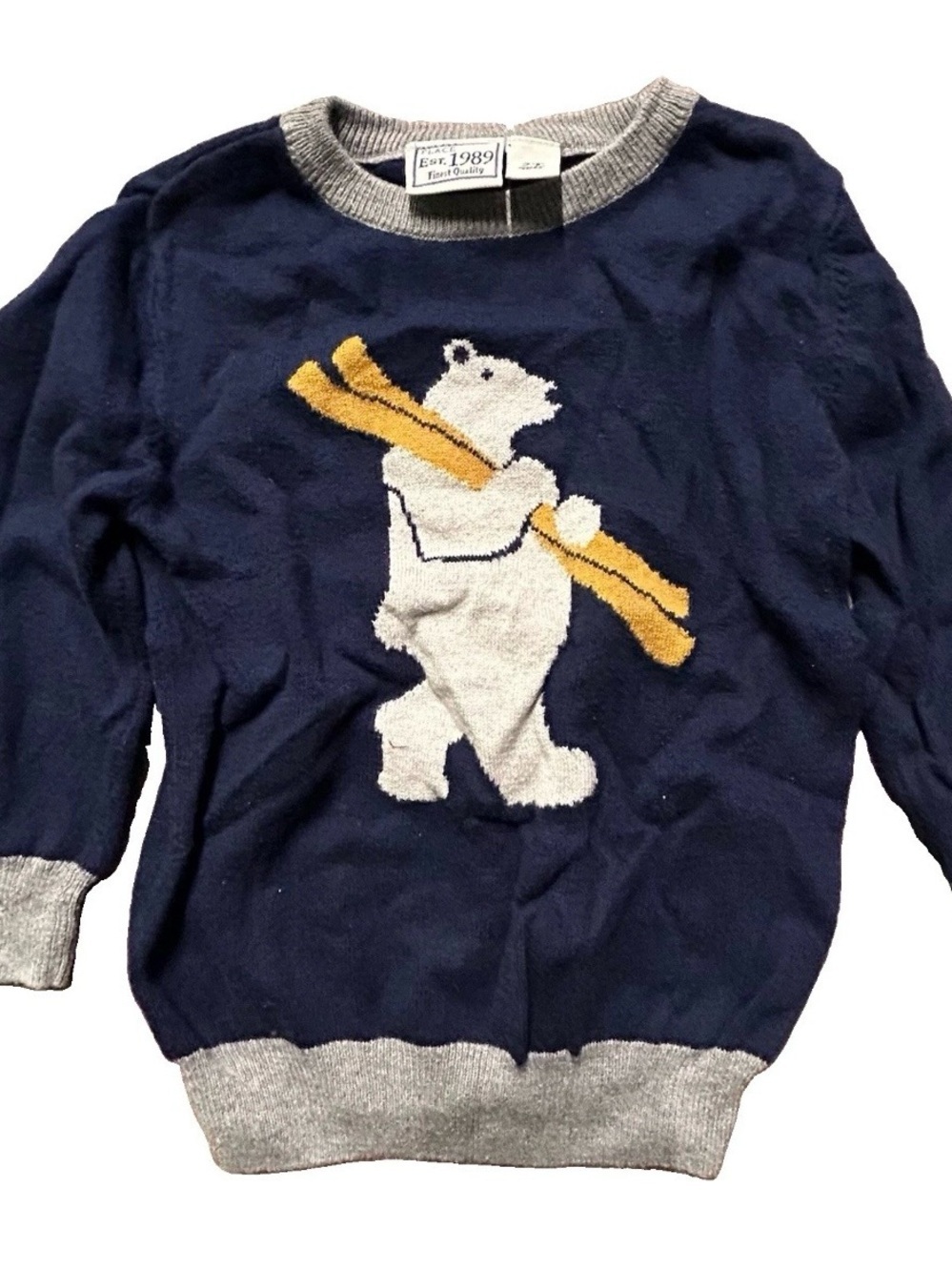 Toddler Boy The Children’s Place Sweater Skiing Polar Bear Size 2T